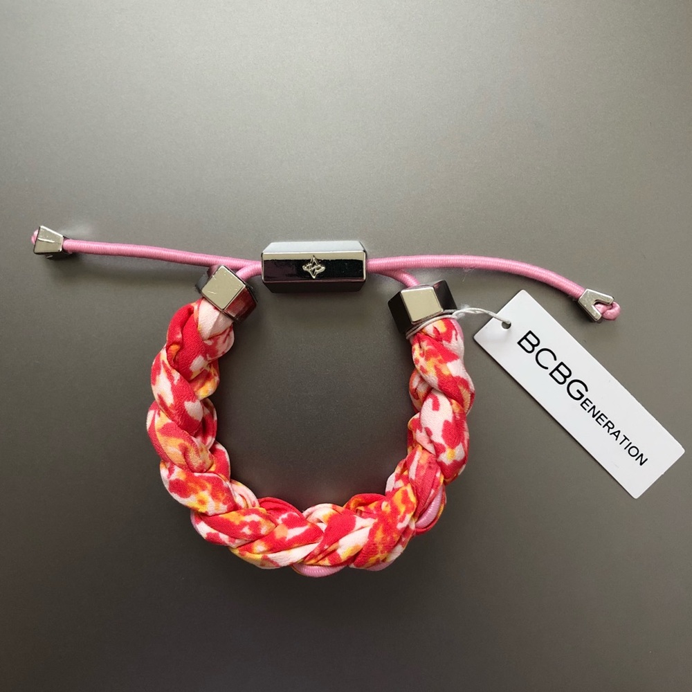 BCBGeneration Pink Braided Bracelet